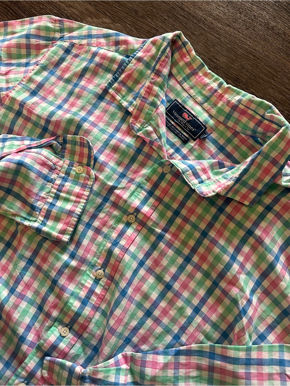 Vineyard Vines Multicolor Plaid Cotton Linen Long Sleeve Button-Up 2XB cooper